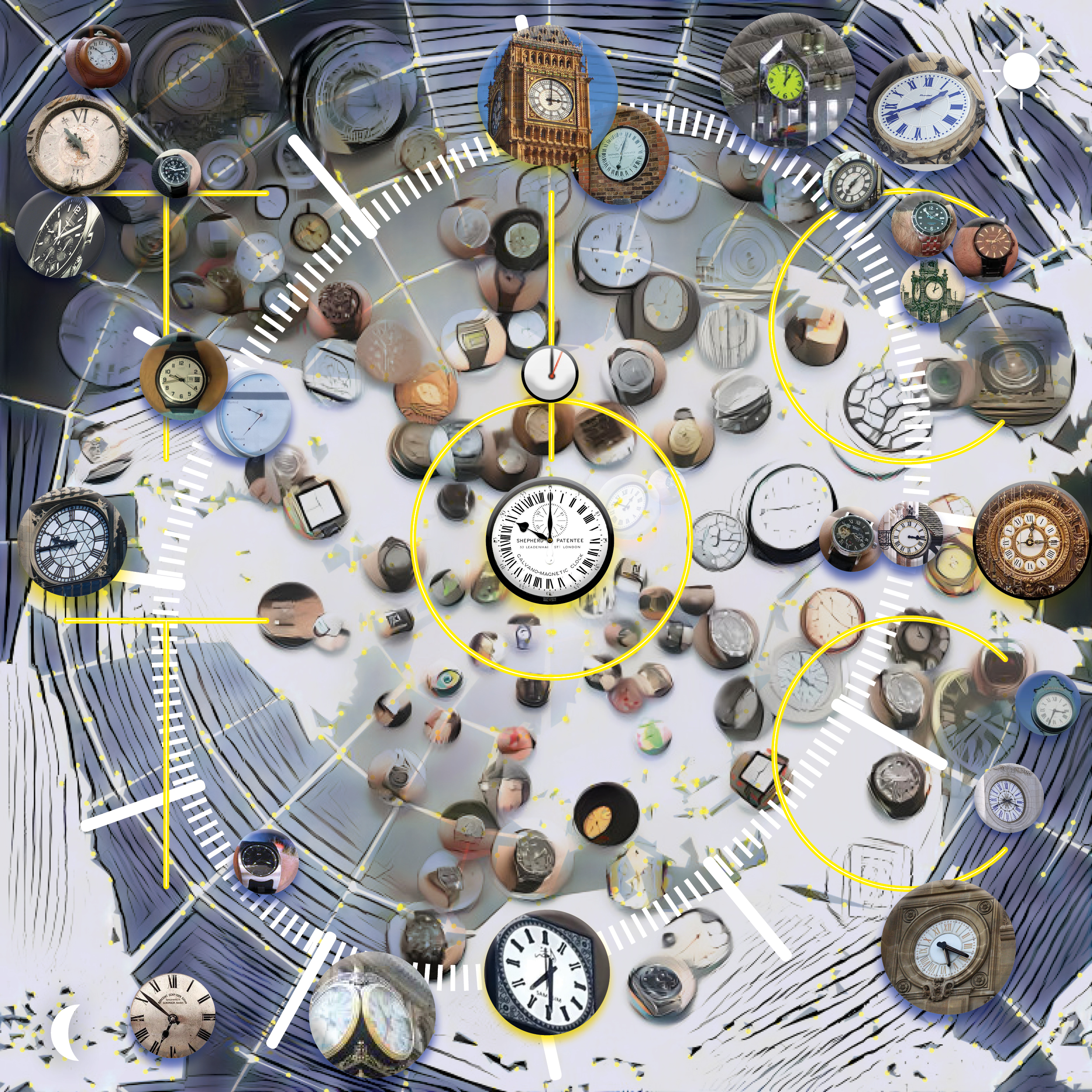 A simage of clocks by Erik Adigard, M-A-D